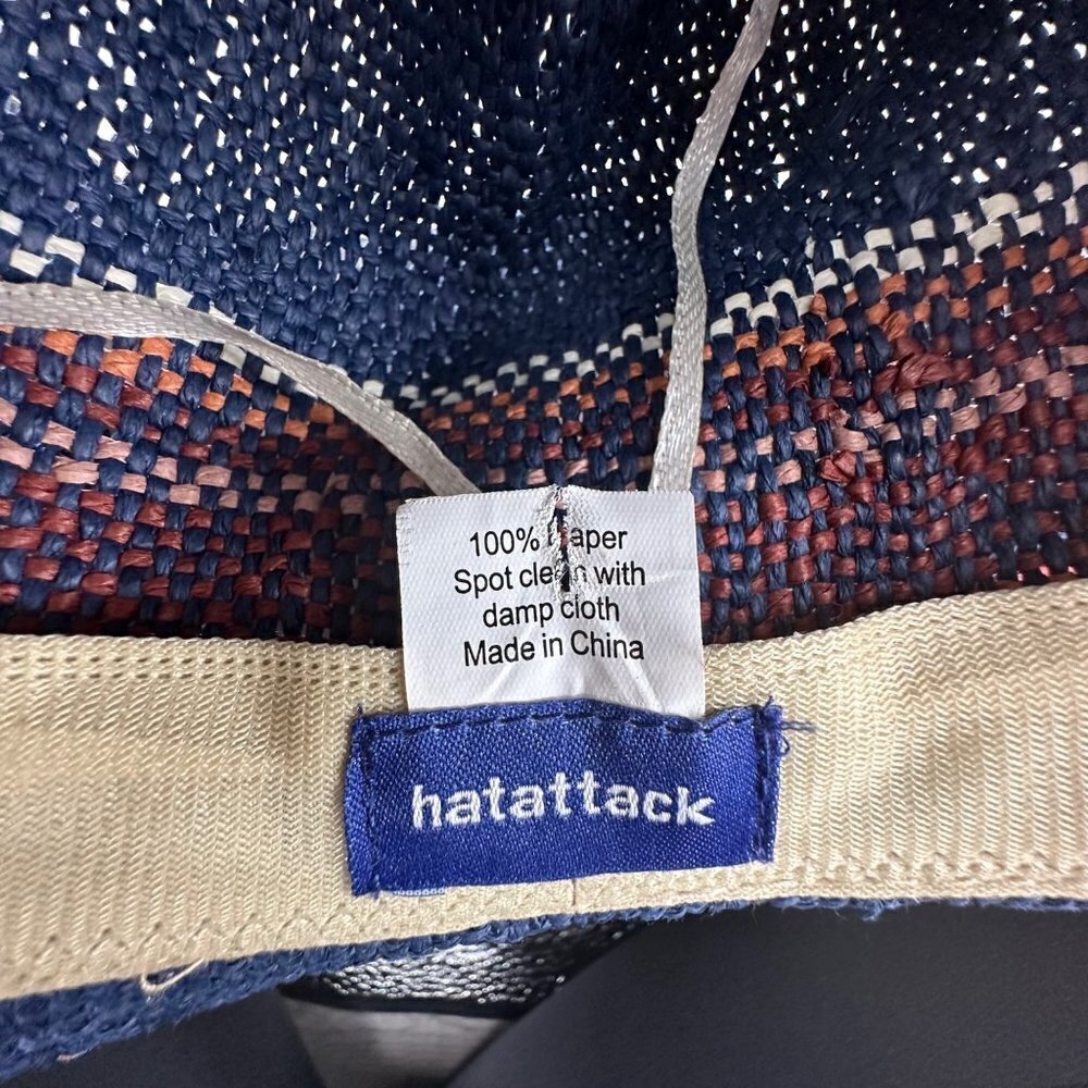 NWOT Hat Attack Multi-Stripe Pattern Bucket Hat Beachy Vacation 100% Paper - Picture 8 of 8